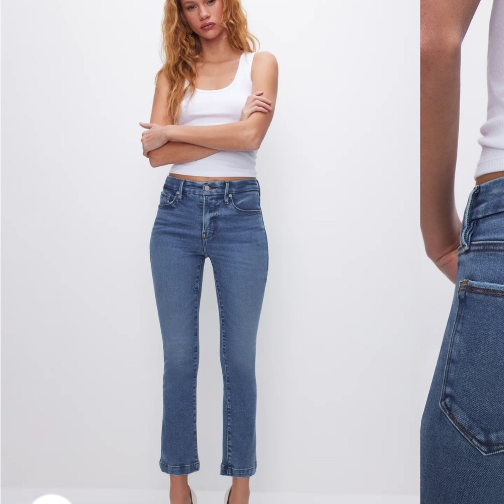 Good American Blue Straight Leg Jeans - Picture 1 of 6